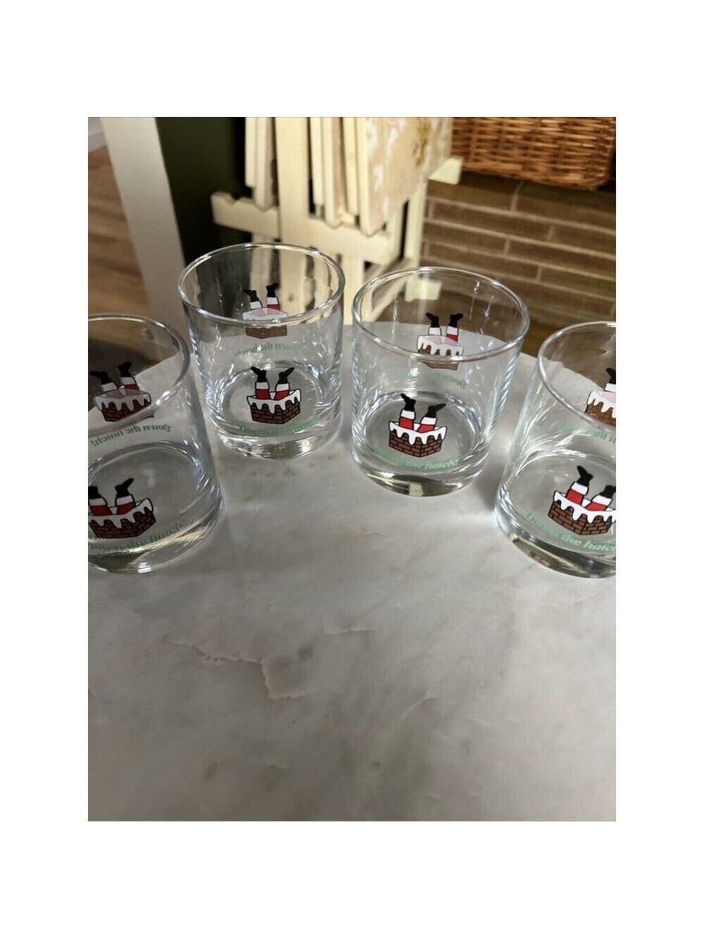 4 Christmas glasses for whiskey down the Hatch